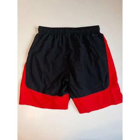 Nike Men’s Athletic Shorts Black Red Size L 8” Inseam Dri-FIT Gym Training - Picture 2 of 7